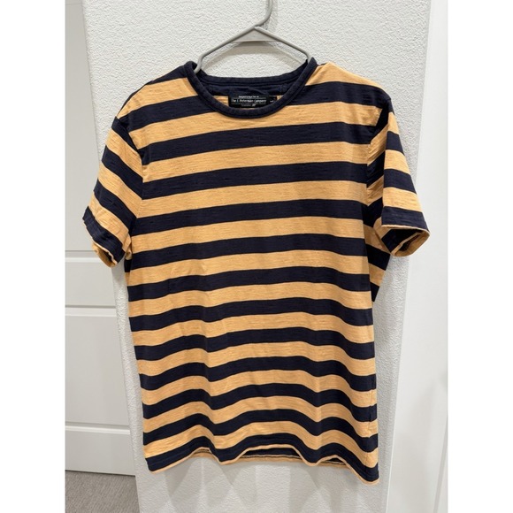 J. Peterman Other - The J. Peterman Company Men's Crew Neck T-Shirt L Rugy Stripes Yellow & Blue